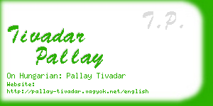tivadar pallay business card